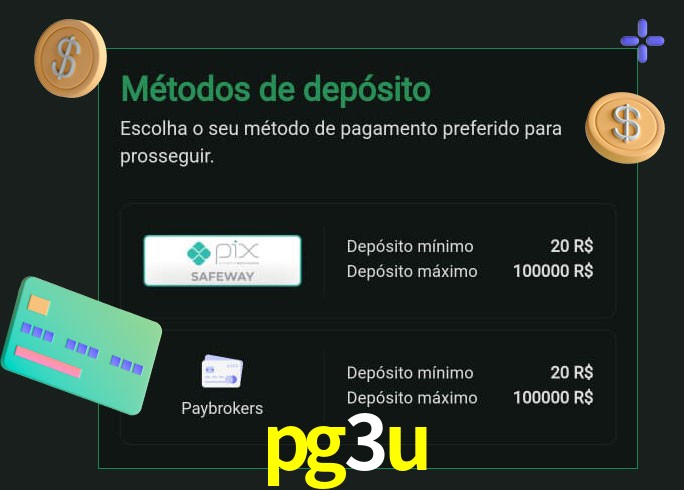 O cassino pg3u oferece uma grande variedade de métodos de pagamento